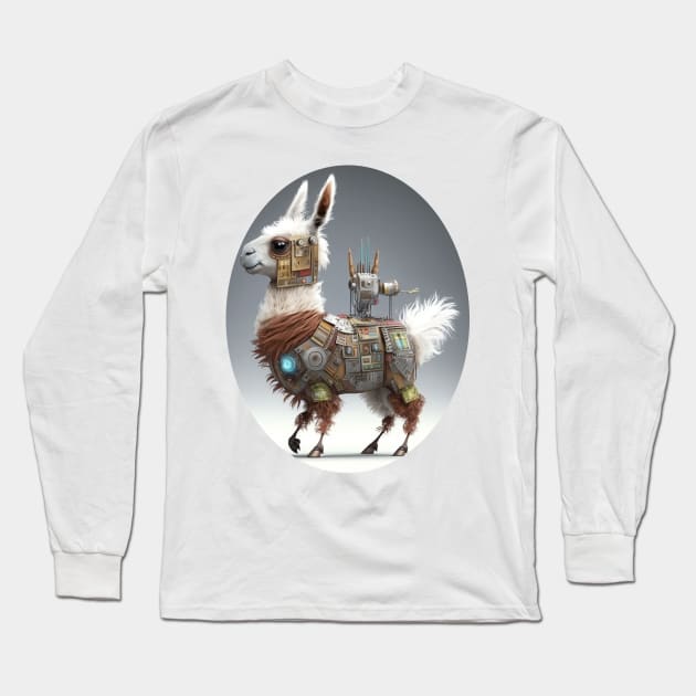 Lies And Damn Lies About LAMA IN ROBOT SUIT, IN SPACE Long Sleeve T-Shirt by HappysSpace